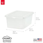 IRIS USA 4-Pack Storage Bins with Lids, 17 Quart, Shoe Boxes Clear Stackable Containers Organize Shoes Closet Shelves, Classroom Organization Teacher Tools, Game Storage - BPA-Free Plastic - size: 17 Qt, style: 4 Pack