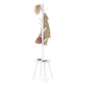 VASAGLE Coat Rack, Free Standing Coat Stand, Hall Coat Tree with 8 Hooks and Storage Shelf, 69.2 Inch Tall, for Coats, Hats, Bags, for Entryway, Hallway, Bedroom, Cloud White URCR033W01 - color: Cloud White, style: round tray