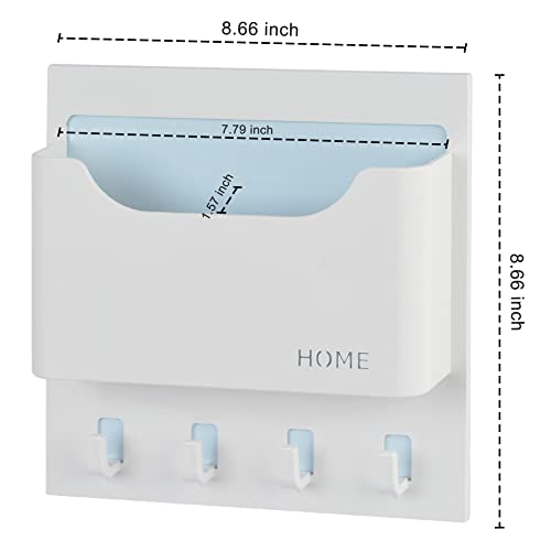 Bedside Shelf Organizer,Stick On Adhesive Wall Mounted Floating Shelf Entryway Mail/Keys Holder for Phone,Glasses,Remote Control - Good for Home,Dorm,Bedroom,Office (Horizontal Type/White) - color: Horizontal Type/White