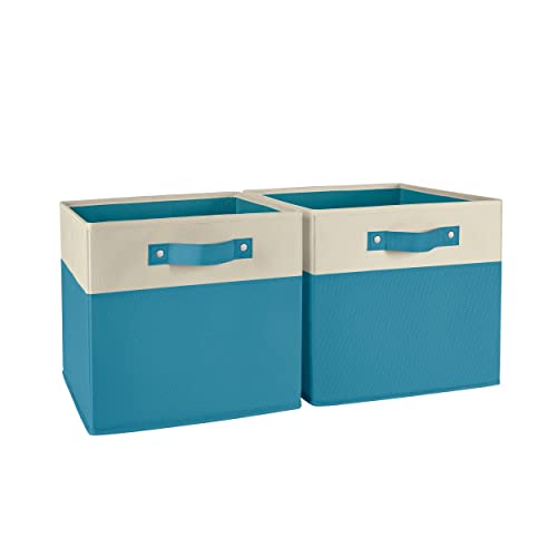 RiverRidge Kids storage bins - 10.5 Cube Storage Organizer with Handles - Turquoise Two-Tone closet organizers and storage for Toys, Shoes & More – Fits RiverRidge Cabinets - color: Turquoise