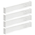 mDesign Expandable Dresser Drawer Divider with Foam Ends, Drawer Divider Locks in Place, Separators for Clothing and Accessories in Closet or Dresser Drawer, Ligne Collection, 4 Pack, White