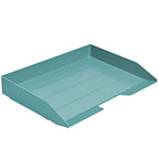 Acrimet Stackable Letter Tray Single Side Load, Plastic, Desktop File Organizer (Solid Green Color) (1 Unit)