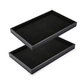 2Pcs Black Velvet Stackable Jewelry Tray Showcase Display Earring Necklace Bracelet Rings Organizer… - size: 2pcs