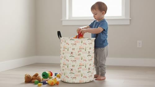 CLOCOR Large Laundry Basket,Waterproof Nursery Hamper,Collapsible Fabric Storage Container,Room Decor,Gift Basket（Farm - color: Farm
