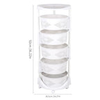 5 Tier Rotating Storage Shelf with Lockable Casters, Circular Rotating Basket Large Storage Rack with 360° Wheels 180° Rotating Multi-Layer Kitchen Storage Shelf (5 Tier) - size: 5 Tier