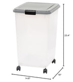 Amazon Basics Airtight Pet Food Storage Container with Scoop, BPA Free, Removable Wheels, 69 QT, Gray - size: 69 QT