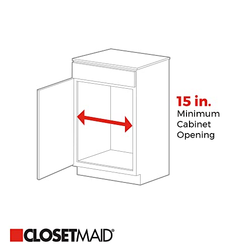 ClosetMaid 14 in. Pull Out Cabinet Organizer, 2 Tier, Heavy Duty, Slide Out Pantry Shelves Drawers for Kitchen, Bathroom, White - color: Two-tier, size: 14-Inch Two Tier