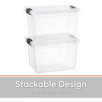 Superio Clear Storage Box with Lid, 2.5 Quart Plastic Container Bins for Organizing, Stackable Crates, BPA Free, Non Toxic, Odor Free, Organizers - size: 2.5 Quart