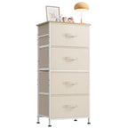 WLIVE Dresser with 4 Drawers, Storage Tower, Organizer Unit, Fabric Dresser for Bedroom, Hallway, Entryway, Closets, Sturdy Steel Frame, Wood Top, Easy Pull Handle, Cream White - color: Cream White