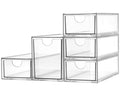 Acrylic Makeup Organizer, Clear Storage Organizer Desktop Stackable Storage Drawers, Plastic Organizer Bins for Makeup, Stationery, Cosmetics, Vanity, Bathroom,Cabinet,Pantry Office Desk (5 Drawers) - style: 5 Drawers