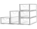 Acrylic Makeup Organizer, Clear Storage Organizer Desktop Stackable Storage Drawers, Plastic Organizer Bins for Makeup, Stationery, Cosmetics, Vanity, Bathroom,Cabinet,Pantry Office Desk (5 Drawers) - style: 5 Drawers