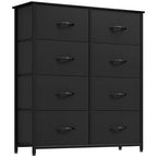 YITAHOME Fabric Dresser with 8 Drawers, Tall Dresser with Fabric Bins, Storage Tower Unit, Chest of Drawers for Living Room, Hallway - color: Black(new 2025)