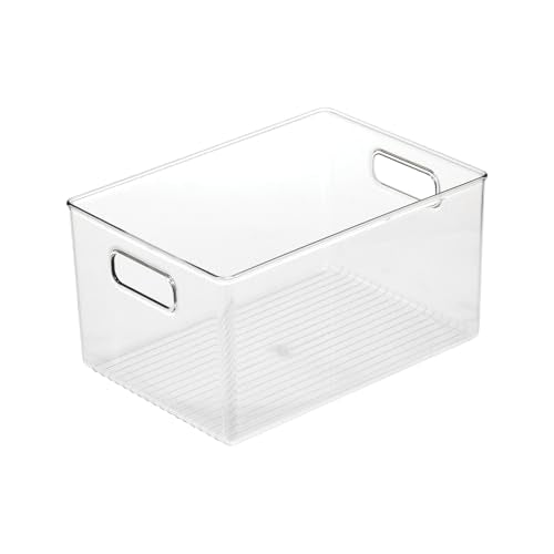 iDesign Pantry Organizer Bins with Handles - Storage Bins for Cabinets or Fridge - Set of 4 - Clear - style: Pack of 4