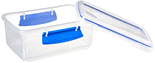 Sistema KLIP IT Rectangular Collection Food Storage Container, 33.8 oz./1.0 L, Clear/Blue, 3 Count - size: 3-Piece (33.8 oz), style: Set of 3