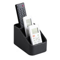 Remote Control Holder, PU Leather Nightstand Organizer Bedside Caddy with 3 Compartments, Small Desk Organizer for Remote/Pen/Glasses/Phone (Black) - color: Black