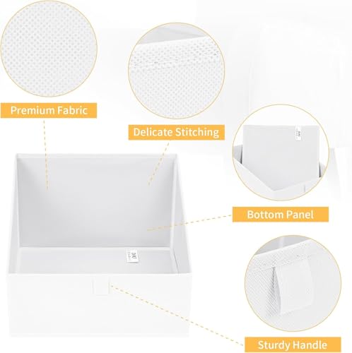 DIMJ Closet Storage Bins 8 Pack - Fabric Trapezoid Closet Organizer Bin, Foldable Storage Baskets for Shelves, Shelf Organizer, Clothing Storage Box for Toys, Books, Towel, Clothes - color: White, size: 8 Bins 11.4"x11.4"x7.8"
