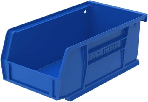 Akro-Mils 30220 AkroBins Plastic Storage Bins, Space-Saving Stackable Bins for Garage, Pantry, Craft Organization, 7" x 4" x 3", Blue, 24-Pack - color: Blue