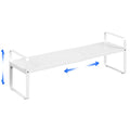 Expandable Cabinet Shelf Organizer Adjustable Metal Spice Rack Stackable Freestanding Counter Storage Shelves for Kitchen Cabinet Under Sink Office Desk (White - 1Pack - L16.5-27'' * W8'' * H9.6'') - color: White - 1pack - L16.5-27'' * W8'' * H9.6''