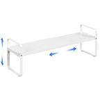 Expandable Cabinet Shelf Organizer Adjustable Metal Spice Rack Stackable Freestanding Counter Storage Shelves for Kitchen Cabinet Under Sink Office Desk (White - 1Pack - L16.5-27'' * W8'' * H9.6'') - color: White - 1pack - L16.5-27'' * W8'' * H9.6''