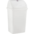 Superio Kitchen Trash Can 13 Gallon with Swing Lid, Plastic Garbage Can Outdoor and Indoor, Large 52 Qt Recycle Bin and Waste Basket for Home, Office, Garage, Patio, Restaurant (White) - size: 13 Gallon, style: 2 Pack