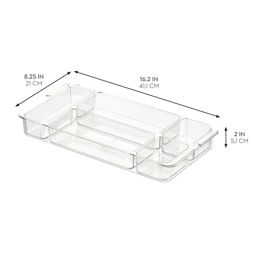 iDesign Expandable Makeup Drawer Organizer-Storage Cosmetics or Jewelry-Clear Tray