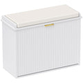HOMCOM Narrow Shoe Bench with Padded Cushion, Shoe Cabinet with Flip-Drawer and Adjustable Shelf, Small Entryway Bench Holds up to 265lb, 24.4x10.2x18.7 Inches, White - color: White, size: 24.4" x 10.2" x 18.7"
