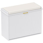HOMCOM Narrow Shoe Bench with Padded Cushion, Shoe Cabinet with Flip-Drawer and Adjustable Shelf, Small Entryway Bench Holds up to 265lb, 24.4x10.2x18.7 Inches, White - color: White, size: 24.4" x 10.2" x 18.7"