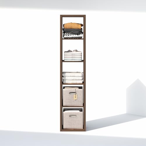 Furinno Cubic Closet Organizers and Storage, 5-Cube Closet Organizer, Open Shelf Closet Storage, Extra Thick Frame for Wardrobe, Bedroom, Living Room, Amber Pine - color: Amber Pine, size: 5-Cube