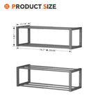 Homeiju Hanging Shoe Organizer,2 Pack Wall Mounted Shoe Rack Holds 12 Pairs,Space Saving Metal Wall Shoe Rack,Hanging Shoe Rack Shoe Holder for Small Space,Entryway,Closet,RV,Camper (Grey) - color: Grey