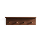 Entrance Coat Rack ，Coat Hooks, Wall-Mounted Wooden Hook Rack, Wall-Mounted Shelves are Very Suitable (Teak Colored Finish—A-1) - style: Teak colored finish—A-1