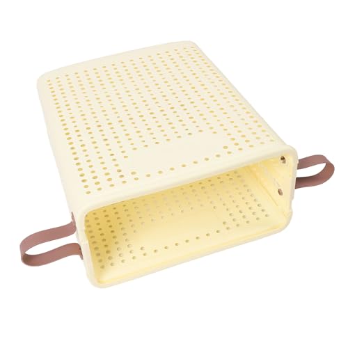 JTLB Slim Laundry Basket Foldable Space Saving Sturdy PP Plastic Narrow Clothes Hamper for Bathroom Corner Cream White (No Wheels) - color: No Wheels