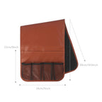 IPENNY No-Slip PU Leather Sofa Armrest Organizer, Remote Control Holder Arm Chair Beside Storage Bag for Recliner with 5 Pockets (Brown) - color: Brown