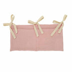 Cotton Baby Bedside Hanging Storage Bag,2 Pockets Organizer for Baby Cribs and Toys (Pink) - color: Pink