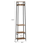 Coat Rack Freestanding, Coat Stand with 3 Shelves and 7 Hooks, Hall Tree Free Standing, Clothes Rack Stand Organizer, Industrial Style, Rustic Brown and Black - color: Rustic Brown and Black, style: 3 Shelves