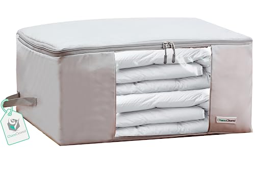 Comforter Storage Bag - Folding Organizer bag for King/Queen Comforters, Pillows, Blankets, Bedding/Quilt, Blanket, Duvet, Mothproof Space Saver; Large Collapsible Organizers, 24"x14"x11" - color: Comforter Bag Gray