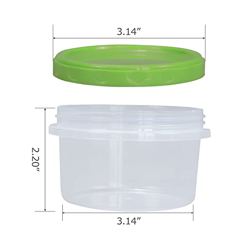 Jucaifu 8 Pack 8 Ounce reuseable small plastic freezer storage container jars with screw lid for food snacks lunch Green - color: Green(8PCS)