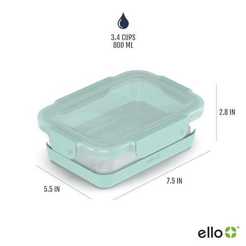 Ello Duraglass 3.4 Cup Meal Prep Sets,Set-Glass Food Storage Container with Silicone Boot and Airtight BPA-Free Plastic Lids,Dishwasher,Microwave& Freezer Safe,Garden Goals,5 Count(Pack of 2) - color: Garden Goals with Boot, size: 3.4 Cup (Pack of 2)