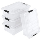 20L Under Bed Storage Containers, Closet Organizers and Storage Bins, Under Bed Storage Box with Wheels, Set of 4 - size: 20L