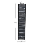 Household Essentials 20-Pocket Closet Shoe File, Durable Polyester Linen Plastic, Holds 10 Pairs of Shoes, Individual Storage, Single Hook System, Black - color: Black