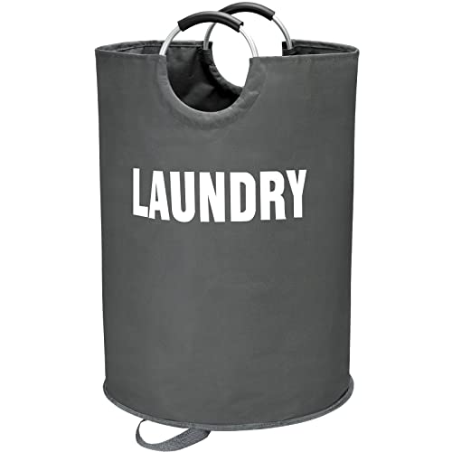 Maxsilan 160L XX-Large Laundry Basket, Freestanding Tall Clothes Hamper, Collapsible Laundry Bag, Dark Grey - color: Dark Grey, size: 160L