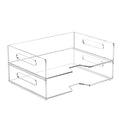 HIIMIEI Acrylic Paper Tray 2 Pack Clear Letter Tray Desk Stackable Organizer for School, Home, Office - Horizontal - style: Horizontal