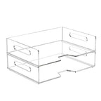 HIIMIEI Acrylic Paper Tray 2 Pack Clear Letter Tray Desk Stackable Organizer for School, Home, Office - Horizontal - style: Horizontal