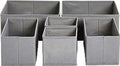 Amazon Basics Collapsible Cloth Drawer Organizer Boxes for Socks, Underwear and Baby Clothes, Storage Bins, Gray, Set of 6 - size: Set of 6