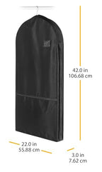 Whitmor Zippered Garment Bag with Pocket, Black - color: Garment Bag Black