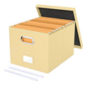 Oterri Storage File Box(New) (Cream-yellow(Leather), 1 pack), AM03118 - color: Cream-yellow(Leather), size: 1 pack