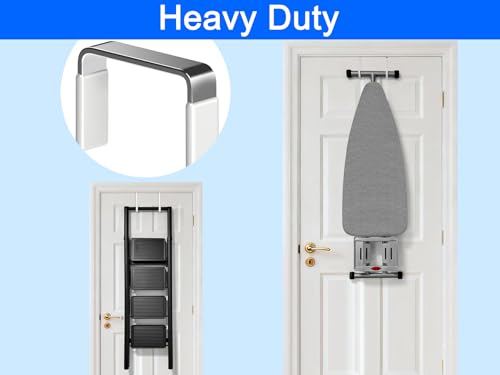 Mars-Rock Over The Door Metal Hooks with Plastic Coating 5.5" Fit 0.5" to 1 3/8" Door 8 Pcs Heavy Duty Single Towel Robe Rack Wreath Bathroom Shower Hanger Shoe Organizer Ironing Board Short White - color: G: WT 5.5" fit 0.5" to 1 3/8" door 8pcs