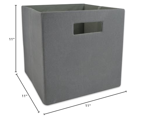 DII Poly-Cube Storage Collection Hard Sided, Collapsible Solid, Small, Gray - color: Gray, size: Small Square, 11x11x11"