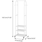 Kaitiemoo Heavy Duty Clothing Rack with Wheels,Modern Garment Rack with 3 Metal Shelves, 71.8Inches Display Rack for Hanging Clothes, Hanging Rod for Small Spaces,White - color: White