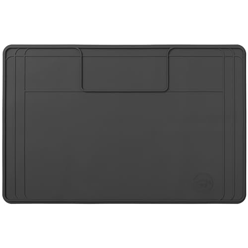 The Original Under Sink Mat - Silicone Waterproof mat, Trimmable, Easy to Clean, Kitchen cabinet liner, Under sink protector mats, Drip Tray with Lip - 34" x 22" or smaller - color: Dark Gray, size: 34" x 22"