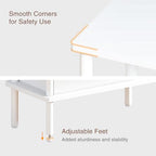 Narrow Side Table with Fabric Basket, End Table for Small Spaces, Slim Nightstand with 3-Tier Storage Shelf, Sofa Beside Table, for Living Room, Bed Room, Natrual White - color: Natrual White